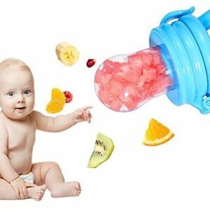 Baby Spring Teether and Fruit Feeder Easy to Hold and Nibbler with Protective Cap BPA Free ( Pack of 1, Multicolor )